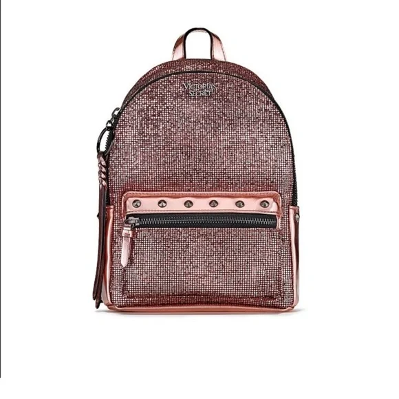 Victoria's Secret Metallic Rose Gold Mini Backpack - Picture 1 of 14